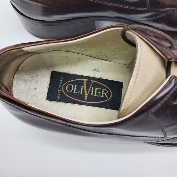 Olivier Shoes Mens 9.5 M Leather Derbys   Brown And Tan Quality Made In Italy - Picture 14 of 16